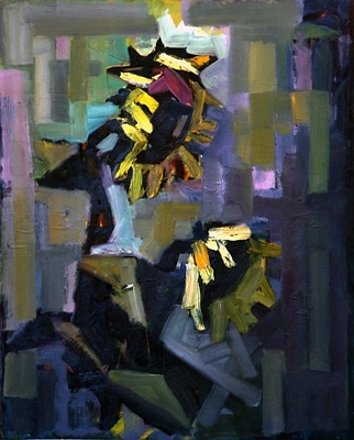 Sunflowers, 2003, oil on wood-fibre, 82 x 66 cm
