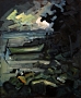 Csnak a tavon, 2002, olaj, farost, 88 x 74 cm