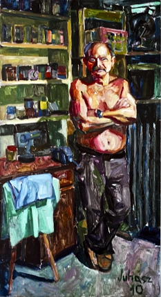 Mhelyben, 2010, olaj, farost, 170 x 92 cm