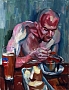 Chowder eating, 2012, oil on canvas, 90 x 70 cm